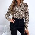 Fashion Ladies Trend Casual Leopard Print Long Sleeve Chiffon Shirtpicture10